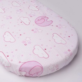 Pekitas Fitted Sheet 75 x 33 cm 72 x 33 cm Pram Baby Seat 2 Units Elephant