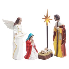 HYHFM Set of 7 Nativity Figurines, Sculpted Hand-Painted Nativity Figures, Nativity Sets for Christmas Indoor - Manger Scene Christmas Decorations