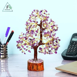 FASHIONZAADI Amethyst Crystal Tree - Amethyst Decor for Positive Energy - Healing Stone Decor - Healing Gifts for Women - Feng Shui Tree - Good Luck Crystals Gifts