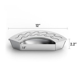 Charkettle Stainless Steel BBQ Smoker Box, Stronger Smoky Flavor Wood Chip Smoker Box with Removable Lid & Water Reservoir for Gas/Charcoal Grilling