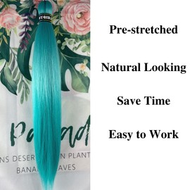 Bright Pastel Aqua Blue Braiding Hair Pre stretched Box Braiding Hair Extensions Feed in Braids