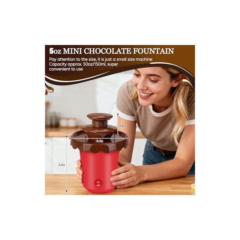 Mini fuente de chocolate de 5 onzas con 10 tenedores,