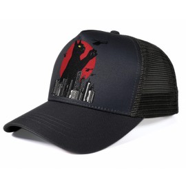 InnoBeta Catzilla Gifts, Funny Japanese Black Cat Baseball Cap for Men for Christmas, Birthday, Father's Day, Adjustable Trucker Hat