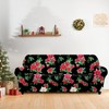 Arquiel Christmas Red Flower Stretch Sofa Cover, 4 Pieces Soft