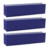 Evemodel 3pcs HO Scale 40ft 1:87 Deep Blue Shipping Container