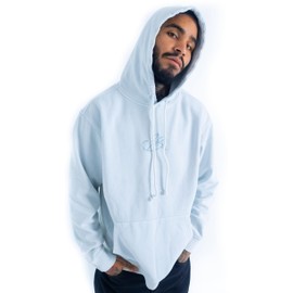 FUBU Ice Blue Garment Washed Script Hoodie, Extra Large
