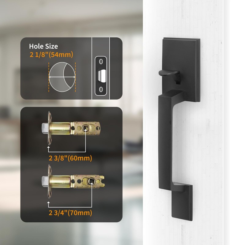 Aqara Front Door Handleset, Single Cylinder Exterior Door Entry Handle