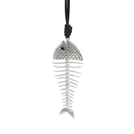 Z&R RETRO Elevate Your Style: Extra-Long Sweater Chain Necklace with Bold Hollow Fish Pendant in Gold & Silver (661)