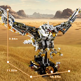 honchoes Mechanical Eagle Building Set, Animal Collection with Light for Boys and Adults 14 Years & Up Home Decor -1168pcs