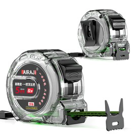 5M/16.4ft Fluorescent Steel Tape Measure, Stainless Steel Retractable Double Sided Graduated, Easy To Read Self-Lock Measuring, Width 25mm Transparent Steel Precision Measuring Tape for Industrial