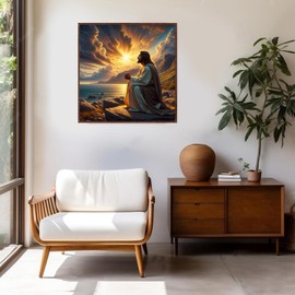 MBYAUYN Diamond Painting Jesus, Diamond Painting Adult DIY, 5D Diamond Painting Pictures, as a Gift, for Relaxation and as a Wall Decoration, 35 x 35 cm