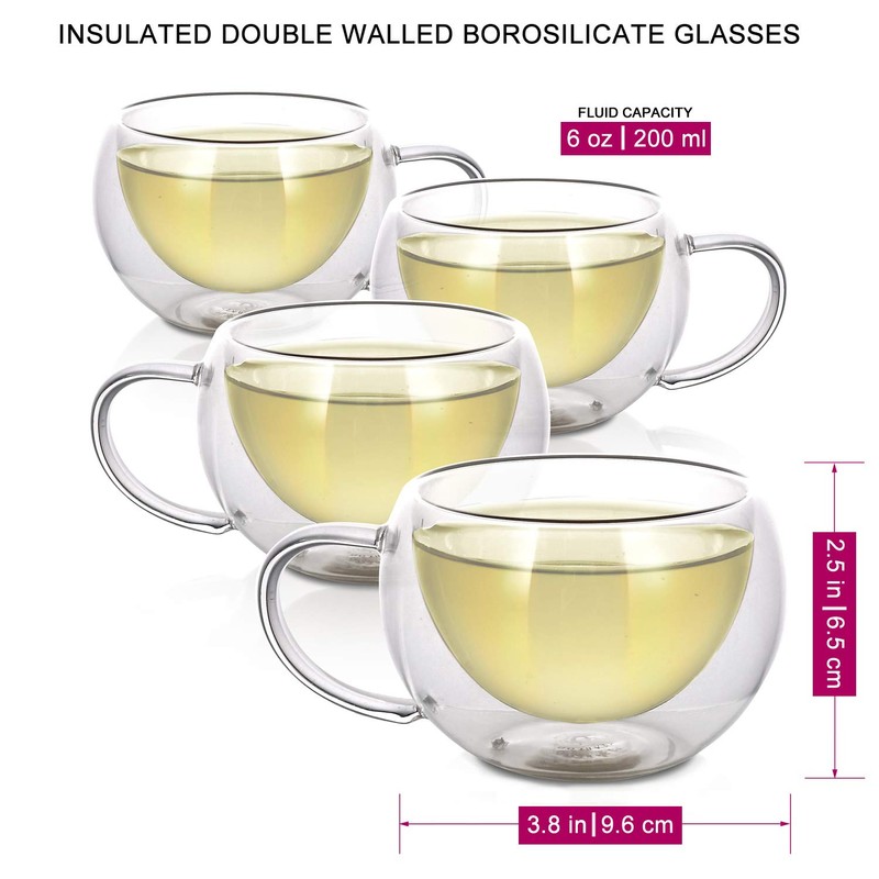 Teabloom Modern Classic Insulated Cups – 6 oz / 200