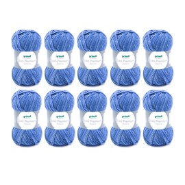 Gründl Lisa Premium Jeans Strick- & Häkelgarn (weicher und wollartiger Charakter, pflegeleichtes waschbares Strickgarn aus 100 % Polyacryl, 50 g/133 m, Nadelstärke: 3,5-4,5, 10 Knäuel á 50 g)