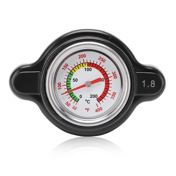 Radiator Thermometer Gauge Cap, High Pressure Radiator Cap with Temperature