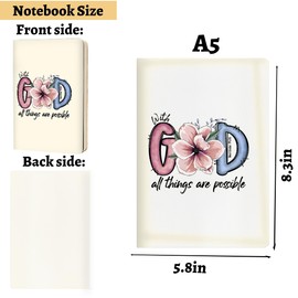 Christian Gifts for Women Journal Notebooks for Note Taking, Christian Sayings Journal Notebook, Bible Journaling Notebook Bible Verse Scripture Prayer Planner, Floral Inspirational Notebook