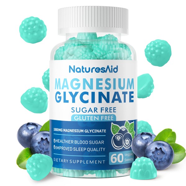 Magnesium Glycinate Gummies 1000mg - Sugar Free Magnesium Potassium Supplement