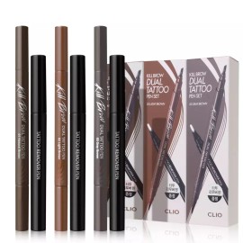 Clio 클리오 킬브로우 듀얼 타투펜 기획세트 (타투펜+리무버펜) [01 내추럴브라운] Clio Kill Brow Dual Tattoo Pen Gift Set (Tattoo Pen + Remover Pen) [01 Natural Brown]