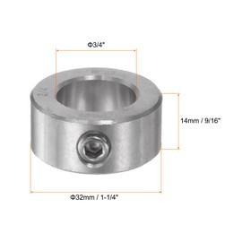 HARFINGTON 4pcs Shaft Collar 3/4" Bore 304 Stainless Steel Set Screw Shaft Collars, 1-1/4" OD, 9/16" Width, for Wheel Barrow Axle, Gearbox Assemblies, Machine Tools, Industry