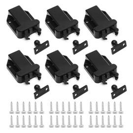 6 Pcs Touch Release Catch Latch Cupboard, Push to Open Catch Lock Black, ABS Push Latch for Cupboard and Drawer