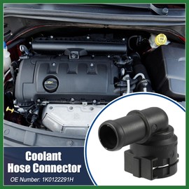 Motoforti Engine Coolant Hose Connector for VW Caddy 2C 2K SA - 2 Pcs Black Long-lasting