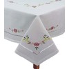 Creative Linens Hemstitched Embroidered Daisy Flower Tablecloth 70x120 Rectangular Table