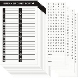 16 Sheets Breaker Panel Labels Electrical Box Sticker Numbers Breaker