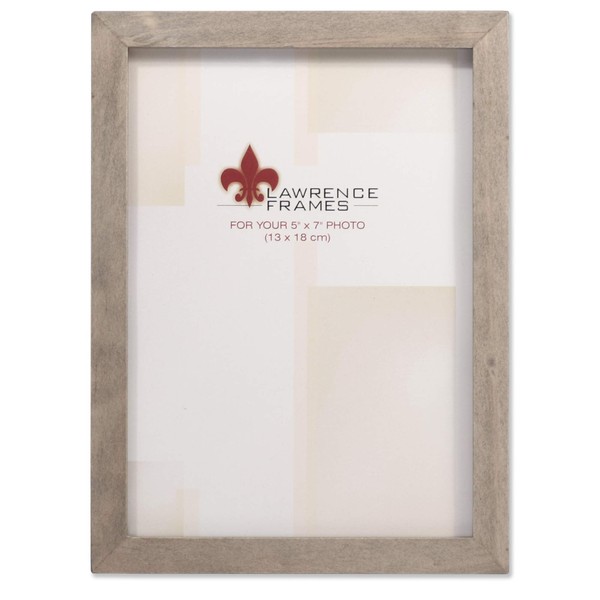 Lawrence Frames 756157 5x7 Gray Wood Gallery Collection Picture Frame