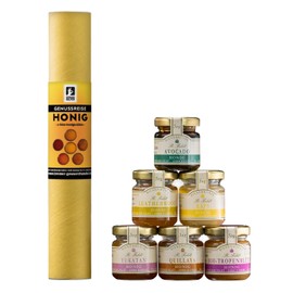 Bremer Gewürzhandel Genussreise Honey Treasures Honey Set with 6 Exotic Honey Specialities, Honey Gift Set in Resealable Jars, 300 g
