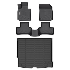 GINOWY-Floor Mats with Cargo Liner Full Set Custom for Volvo XC60 2018-2025 (Fit for T5 T6,Not for Hybrid), All Weather Car Floor Mats for Volvo XC60 Accessories