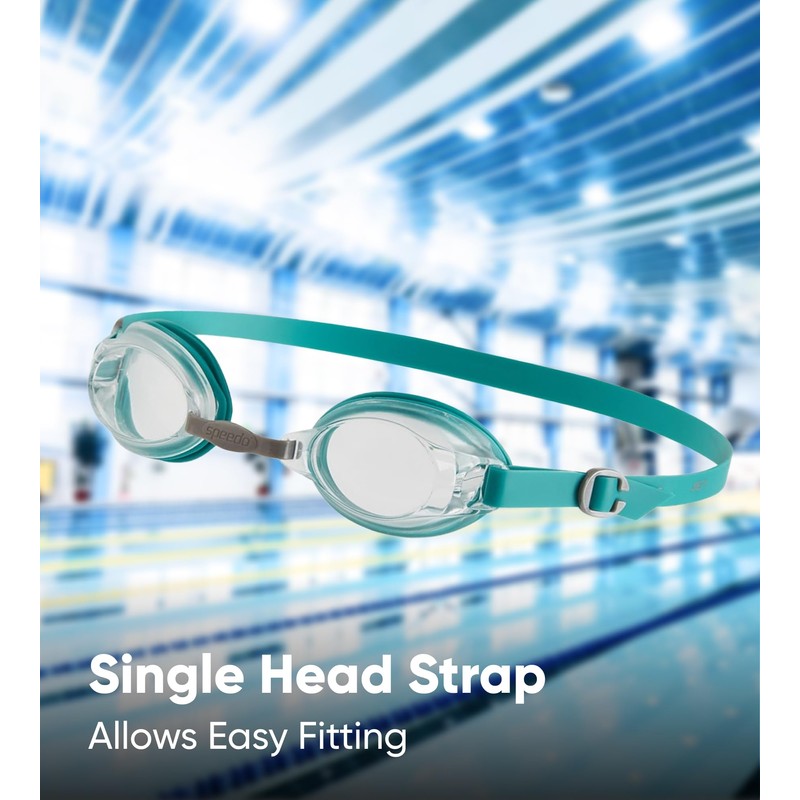 Speedo Unisex Jet V2 Swimming Goggles | Anti-Fog, Navy/White/Blue, One