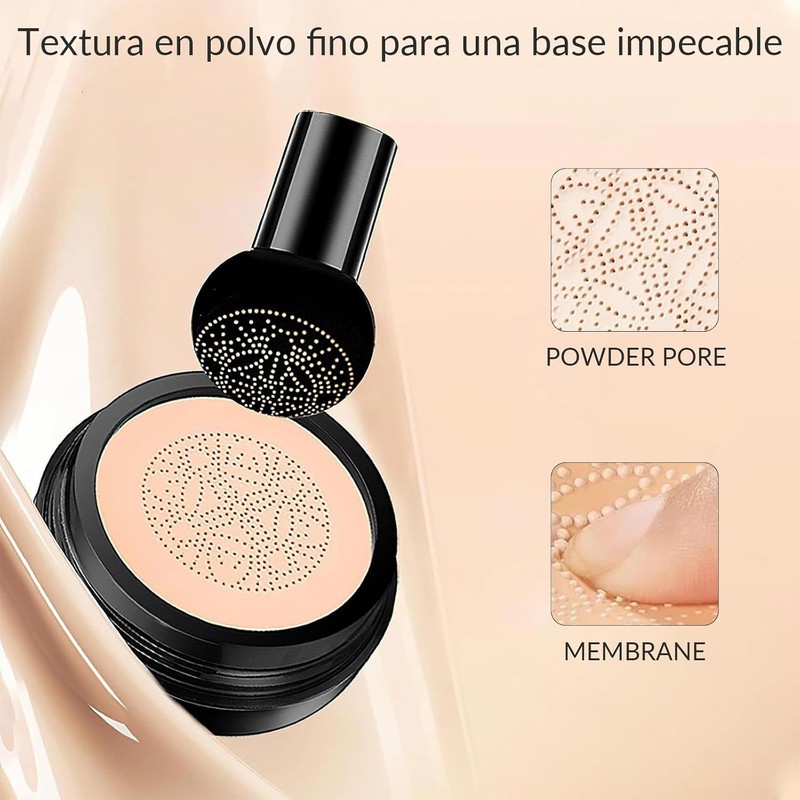Base Cushion CC Natural con Aplicador Hongo – Cobertura 24h