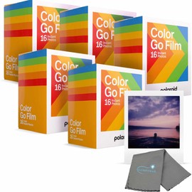 Polaroid Go Color Film, 32 Photos, 2 Double Packs, Compatible with Polaroid Go Camera, Instant Color Film for Instant Camera, with a Lumintrail Cleaning Cloth