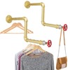 Oroonoko 2 Packs Gold Industrial Pipe Clothes Rack,36 inch Pipe
