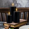 Black Pillar Candles Set of 3 - Dripless Unscented -