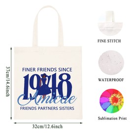WCGXKO Zeta 1948 Sorority Inspired Gift Finer Friends Sinse 1948 Amicae Frieds Partners Sisters Makeup Bag (Finer Friends 1948 tote)