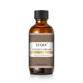 EUQEE 2.02 Fl OZ Coconut Cream Fragrance Oils, Premium Fragrance Essential Oils with Glass Dropper for Diffusers, Soap Candle Making(60ml)