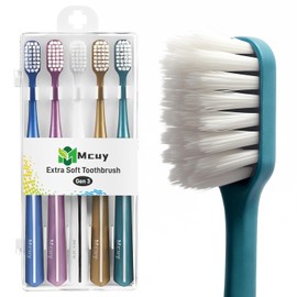cepillo para polvo de dientes ultra suave para adultos y dientes sensibles | Eliminación suave de la placa | Agarre Ergo antideslizante, paquete de 3