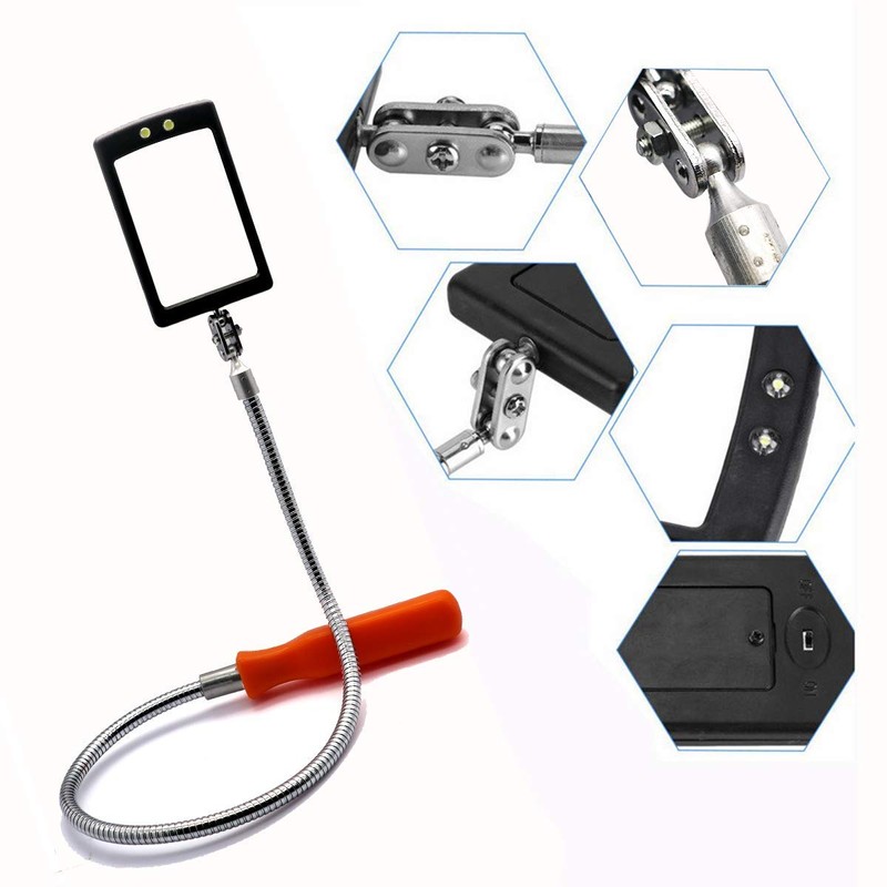Enbar Inspection Mirror Flexible Inspection Mirror 360 Rotation with 2
