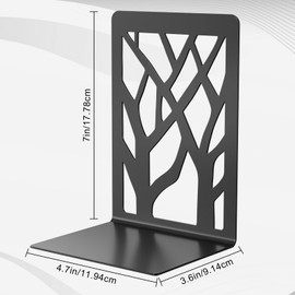 BEAUTY CHOICE Sujetalibro para libros, Sujetalibros de Metal 2 Pares/4 Piezas, Soporte de libros Antideslizantes, Sostenedor Resistentes para Libros Pesados de Oficina, Escuela y Hogar, Square (Negro)