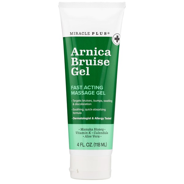Miracle Plus Arnica Bruise Relief Gel - Natural Skin Care for Bruising, Swelling & Discoloration, 4 Fl Oz