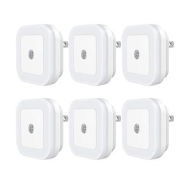 Generic LED Plug in Night Light with Light Sensor 6-Pack (Square), White