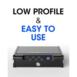 Glimstone Gun Safe, Biometric Gun Safe for Pistols, Easy Edition, 3 Ways Quick Access With Fingerprint/Digital Keypad/Key, Smart Handgun Safe for Home Bedside Nightstand Car