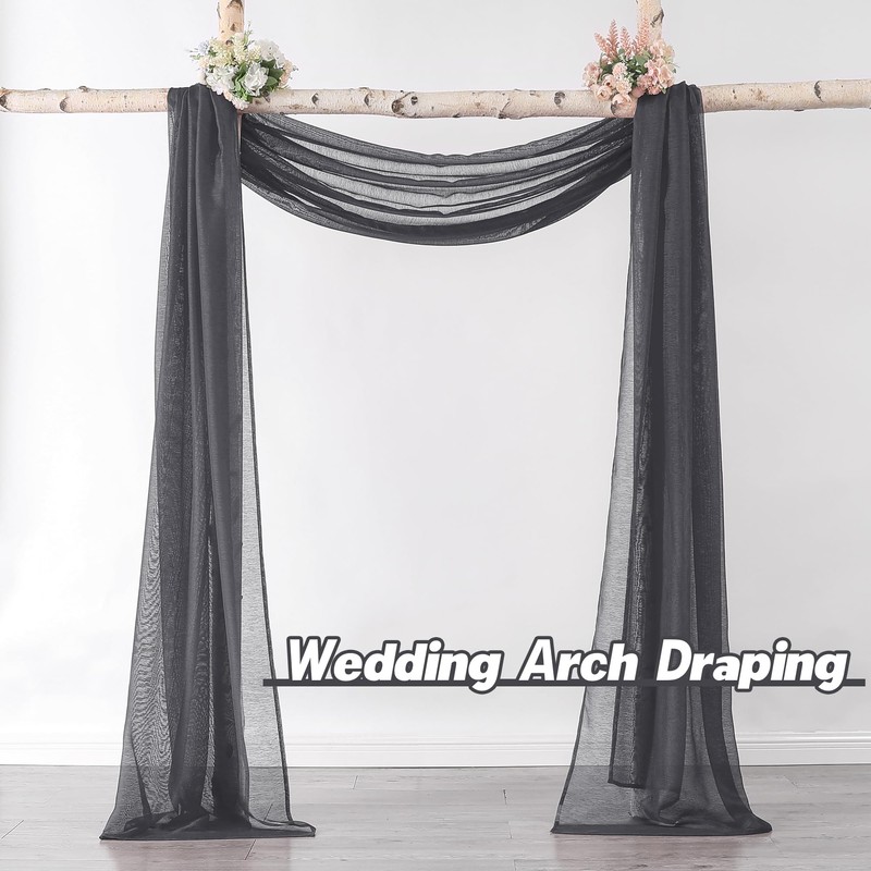 DONREN Dark Grey Window Scarf for Outdoor Decoration - Add
