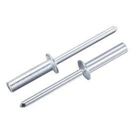 sourcing map 50Pcs 3/16"x1" Round Head Closed End Blind Rivets, Zinc-Plated Carbon Steel Grip and Mandrel Cap Blind Rivets, Silver