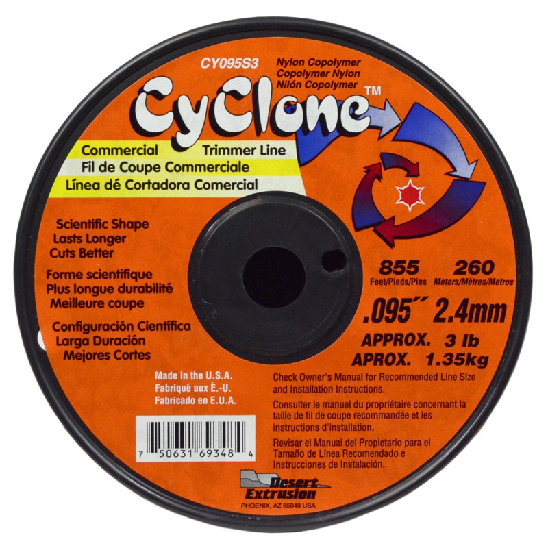 Cyclone Desert Extrusion CY095S3 .095" x 855' Commercial Trimmer Line