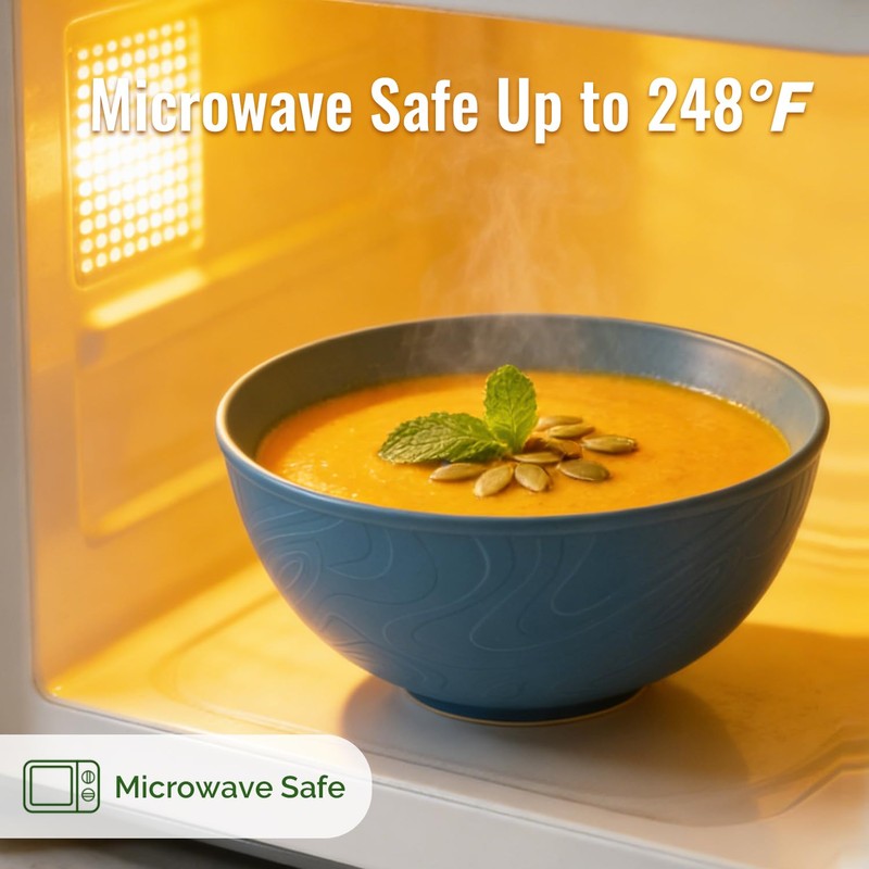 BUSOKIP 40OZ Wheat Straw Bowls Sets of 8, Unbreakable &