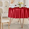 Cobedzy 1 Pack 60 Inch Round Satin Tablecloth Red Satin