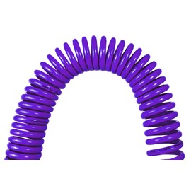 YOTOO Polyurethane Recoil Air Hose, Air Compressor Hose 1/4" Inner Diameter by 25' Long with Bend Restrictor, 1/4" Industrial Quick Coupler and Plug, Purple