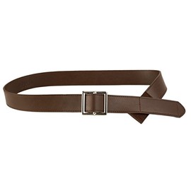 Myself Belts Unisex Easy One Handed Genuine Leather with Faux Buckle Brown 40-42 One Size