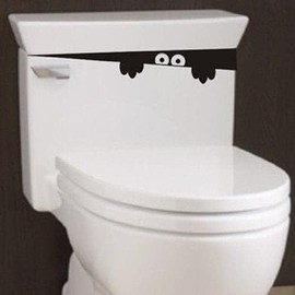Monster Toilet Stickers, Wall Art Decal Stickers Removable Toilet Lid Decals Toilet Accessories